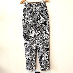 Vintage G.W. division of Graff black and white abstract windbreaker pants